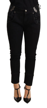 Ermanno Scervino Black Low Waist Skinny Slim Trouser Cotton  Jeans -   -  Ermanno Scervino.